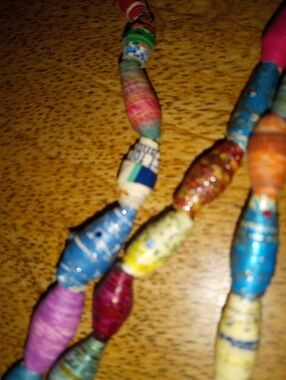African Handmade Colorful Paper Bead Necklace